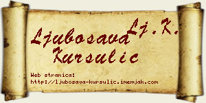 Ljubosava Kursulić vizit kartica